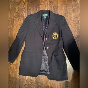Ralph Lauren 100% Wool Navy Blue Blazer/Suit Jacket, size 10